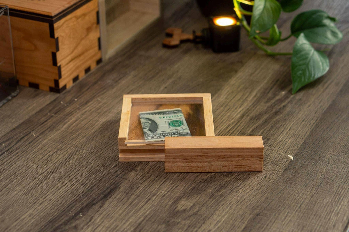 Gift Card Puzzle Box - Personalize with a Laser Engraved Name and Message | Cash Out Wood Brain Teaser Puzzle from Creative Crafthouse - Creative Crafthouse