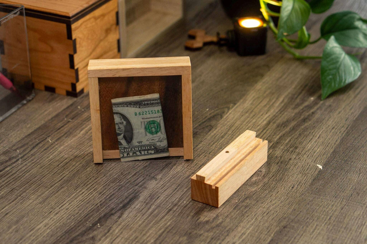 Gift Card Puzzle Box - Personalize with a Laser Engraved Name and Message | Cash Out Wood Brain Teaser Puzzle from Creative Crafthouse - Creative Crafthouse