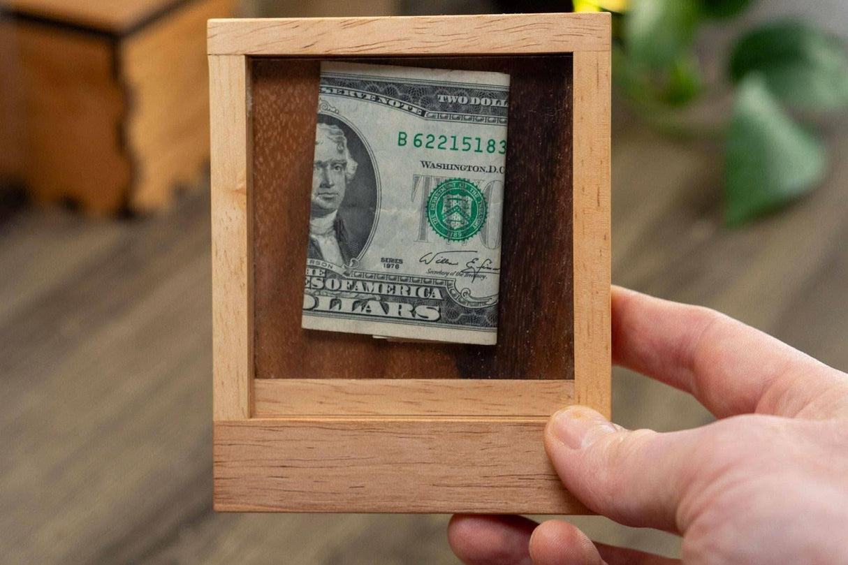 Gift Card Puzzle Box - Personalize with a Laser Engraved Name and Message | Cash Out Wood Brain Teaser Puzzle from Creative Crafthouse - Creative Crafthouse