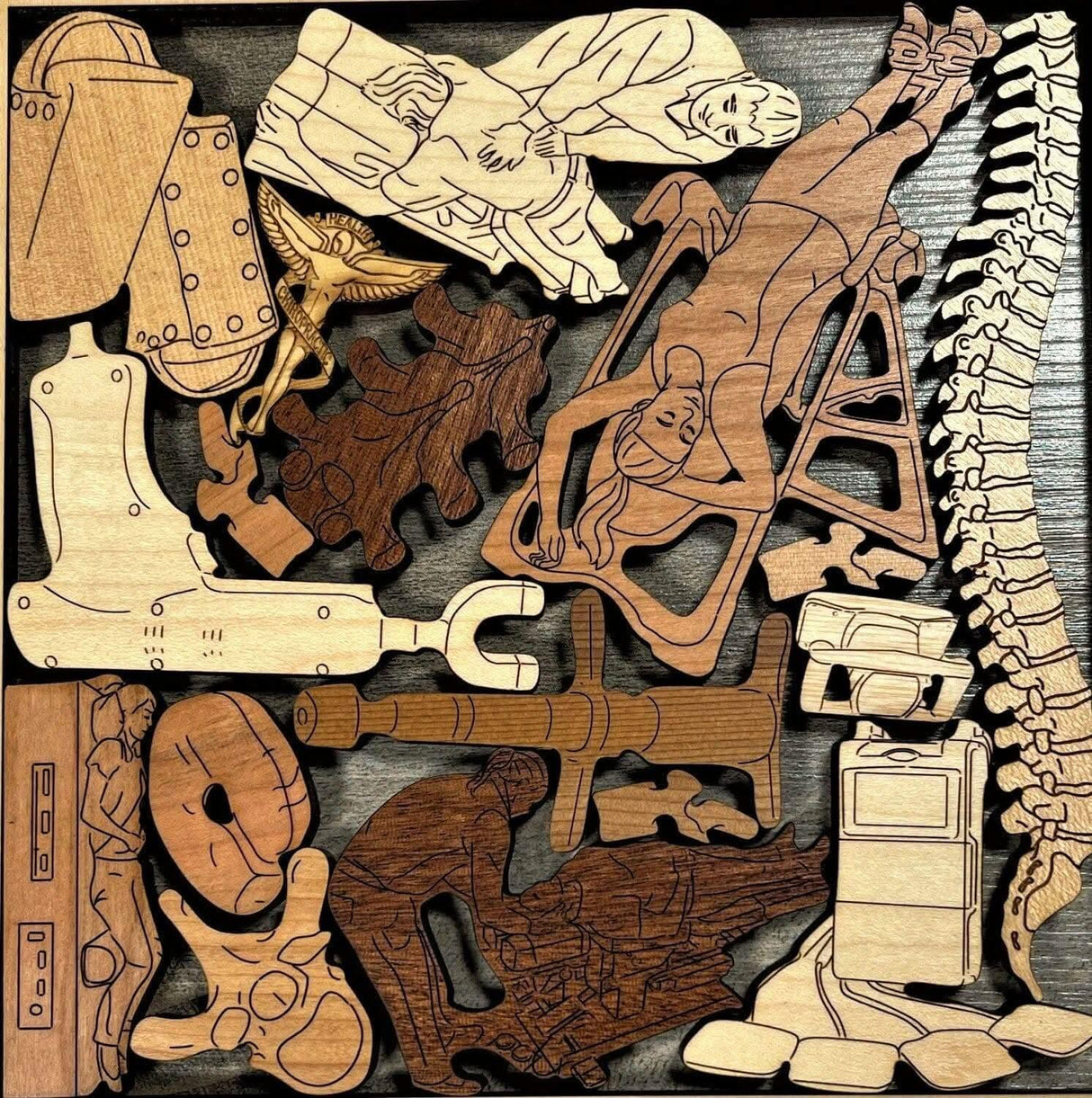 Gift for Your Chiropractor - Personalize with a Laser Engraving - Name and Message - Chiropractor Wood Brain Teaser Puzzle - Creative Crafthouse