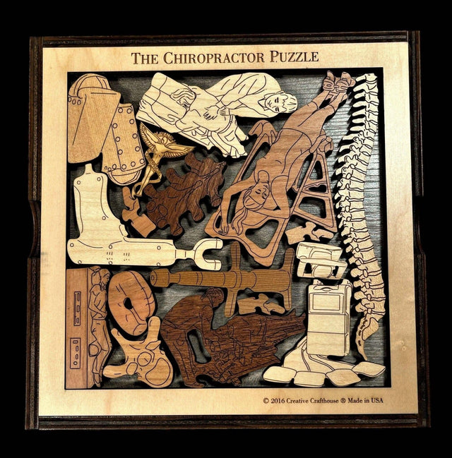 Gift for Your Chiropractor - Personalize with a Laser Engraving - Name and Message - Chiropractor Wood Brain Teaser Puzzle - Creative Crafthouse