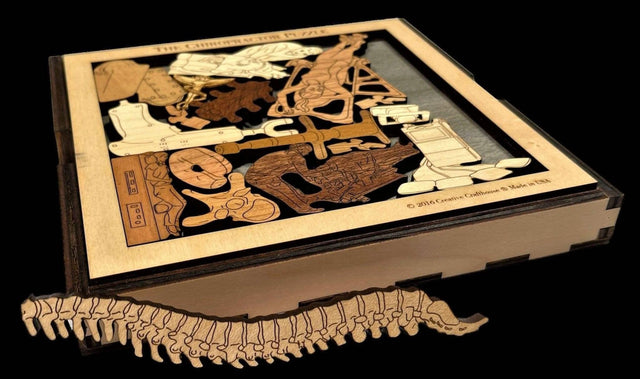 Gift for Your Chiropractor - Personalize with a Laser Engraving - Name and Message - Chiropractor Wood Brain Teaser Puzzle - Creative Crafthouse