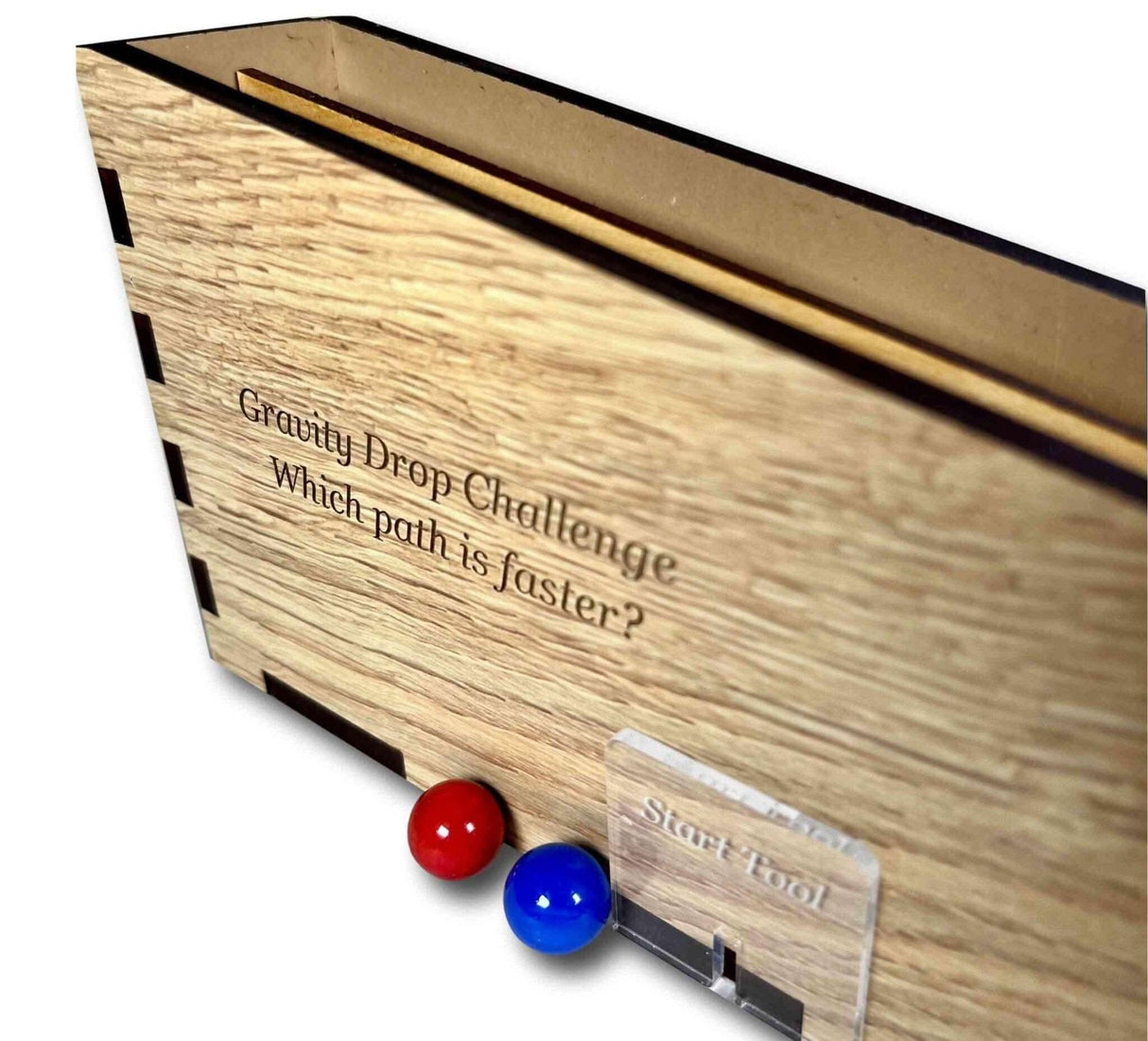 Gravity Drop Challenge - Physics Toy - Which Ball do you Think will Reach the end first? - Fun Mental and Scientific Exercise - Creative Crafthouse