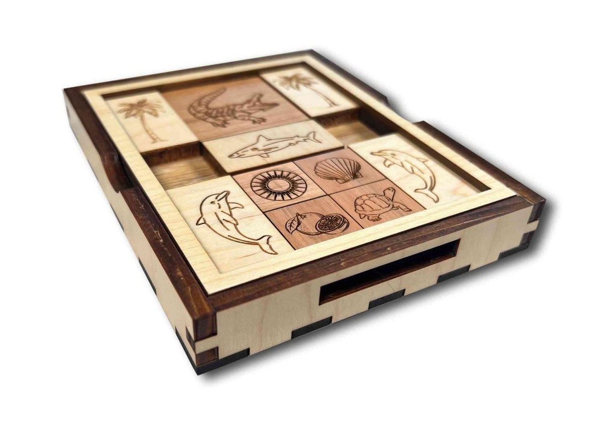 Great Florida Escape Puzzle - Help the Gator Escape! - Wooden Sliding Brain Teaser Puzzle - Creative Crafthouse