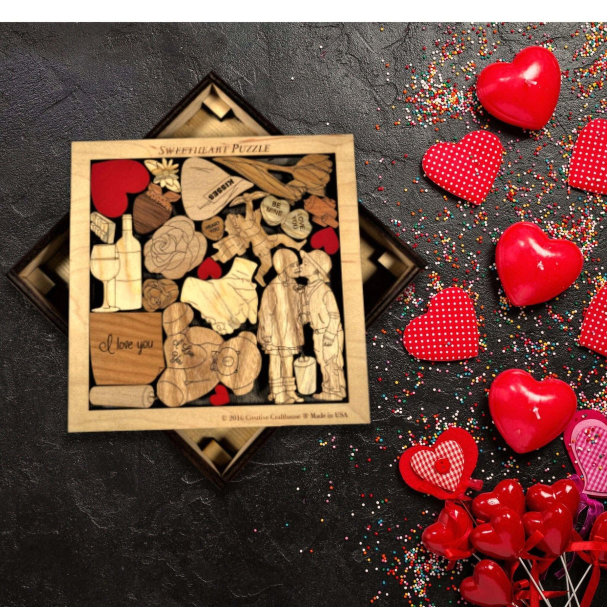 Handcrafted Sweetheart Puzzle – Unique Gift for Girlfriend or Wife - Creative Crafthouse