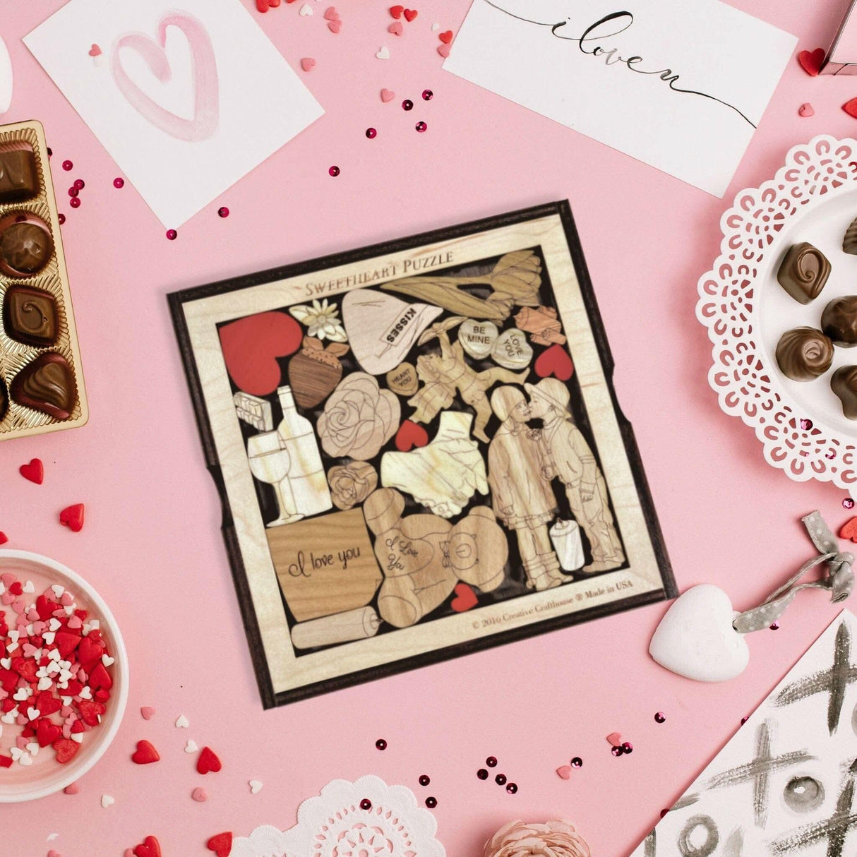 Handcrafted Sweetheart Puzzle – Unique Gift for Girlfriend or Wife - Creative Crafthouse