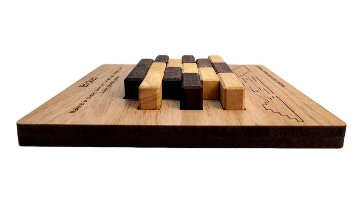 Handcrafted Wooden Bricked Puzzle – 5 - Piece Brain Teaser - Creative Crafthouse