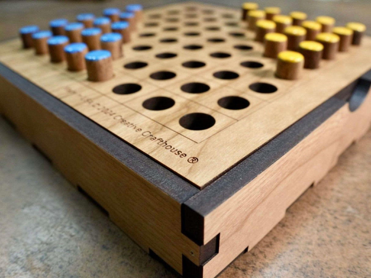 Handcrafted Wooden Game Trio: Chinese Checkers, Fox & Geese, Checkers - Creative Crafthouse