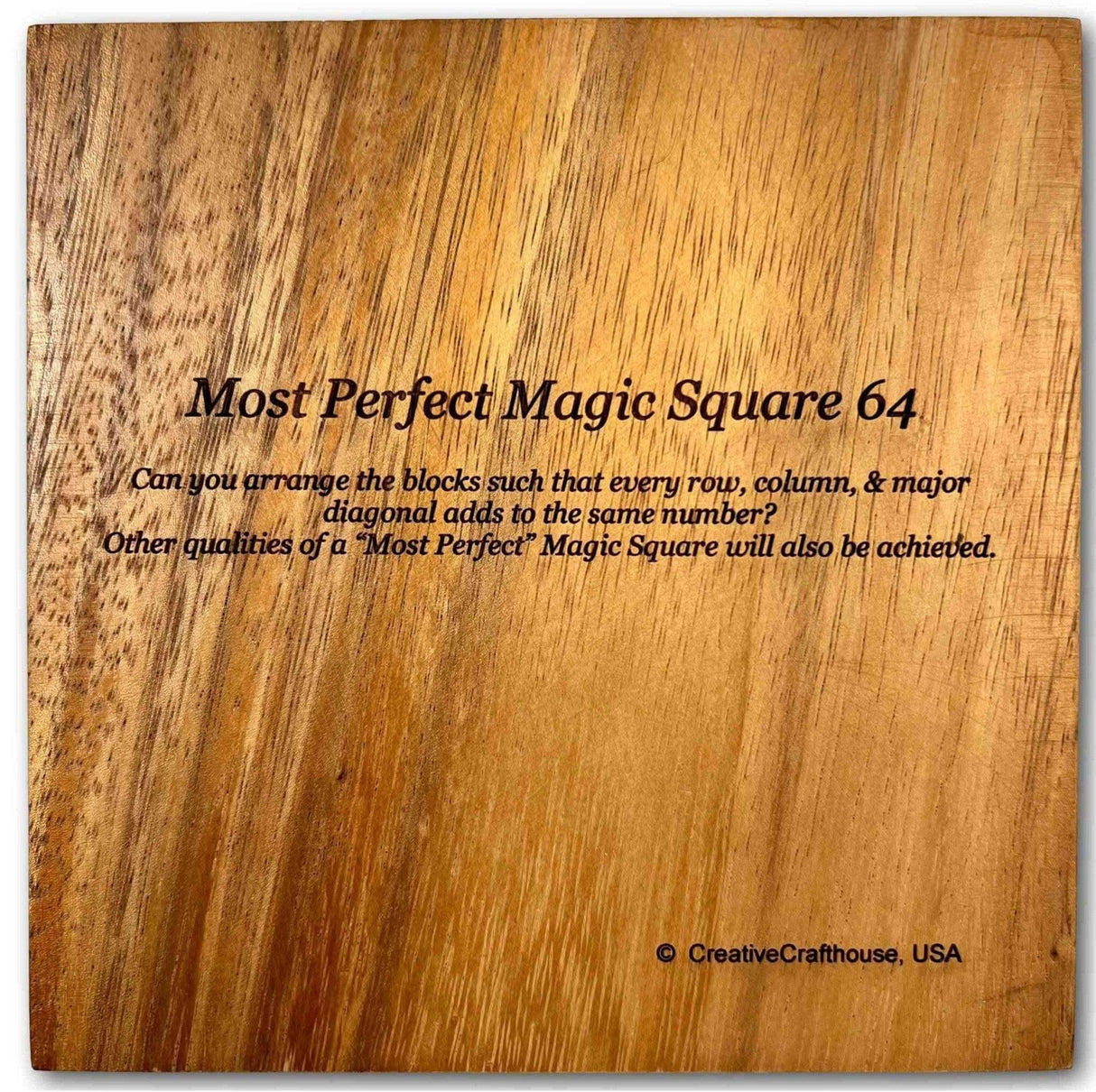 Hard Puzzle for Adults - Most Perfect Square 64 - Fascinating Wooden Math Puzzle - Wood Brain Teaser Puzzle Gift - Creative Crafthouse