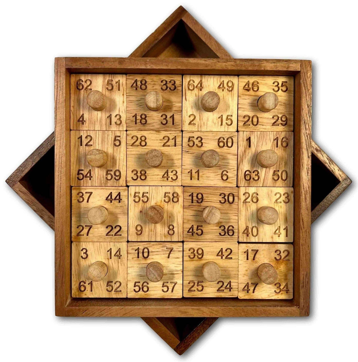 Hard Puzzle for Adults - Most Perfect Square 64 - Fascinating Wooden Math Puzzle - Wood Brain Teaser Puzzle Gift - Creative Crafthouse