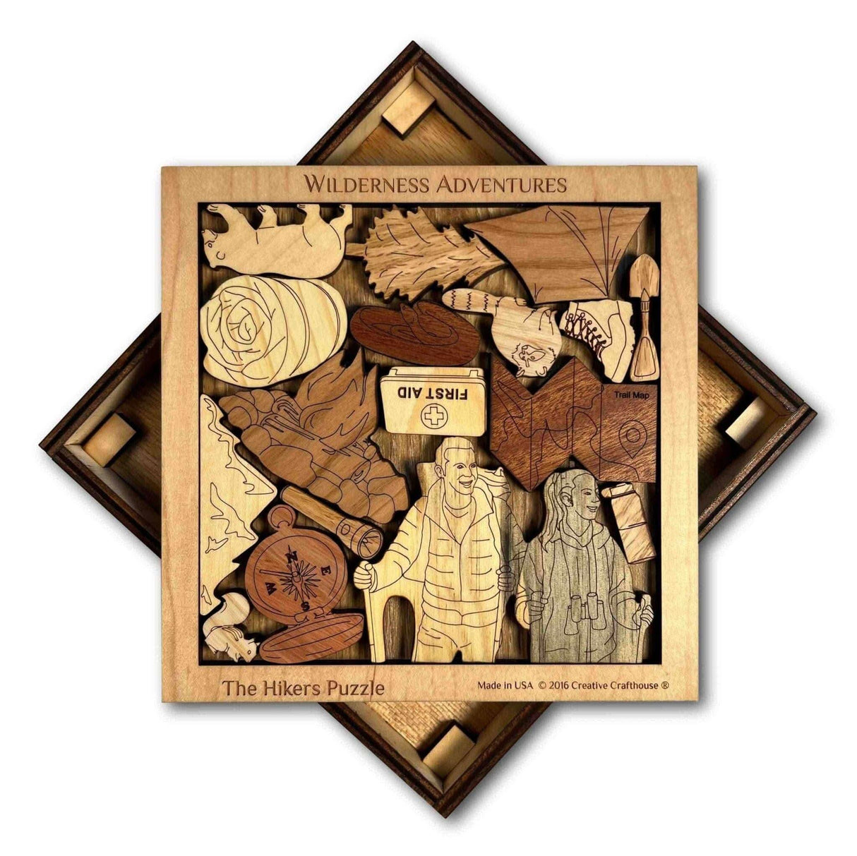 Hiker's Puzzle - Wilderness Adventure - artistic and challenging - can be personalized - Creative Crafthouse