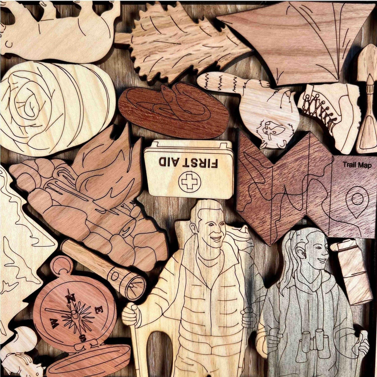 Hiker's Puzzle - Wilderness Adventure - artistic and challenging - can be personalized - Creative Crafthouse