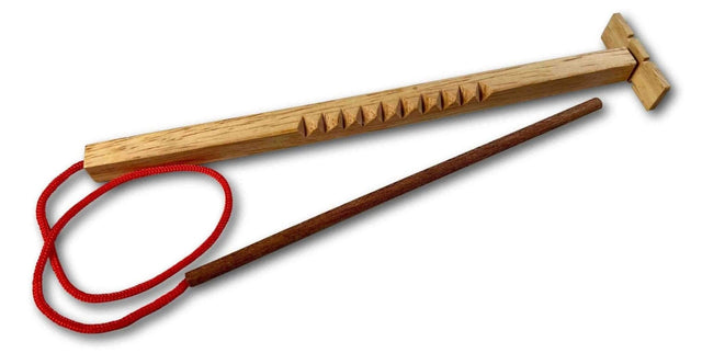 Hooey Stick, Gee Haw Whimmy Diddle or Truth Stick with String - A Classic Wooden Puzzle Toy - Creative Crafthouse