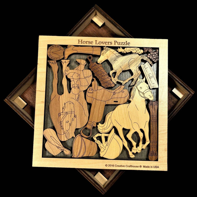 Horse Lovers Puzzle - The Equestrian Challenge Brain Teaser - artistic and challenging - can be personalized - Creative Crafthouse