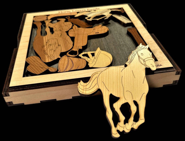 Horse Lovers Puzzle - The Equestrian Challenge Brain Teaser - artistic and challenging - can be personalized - Creative Crafthouse