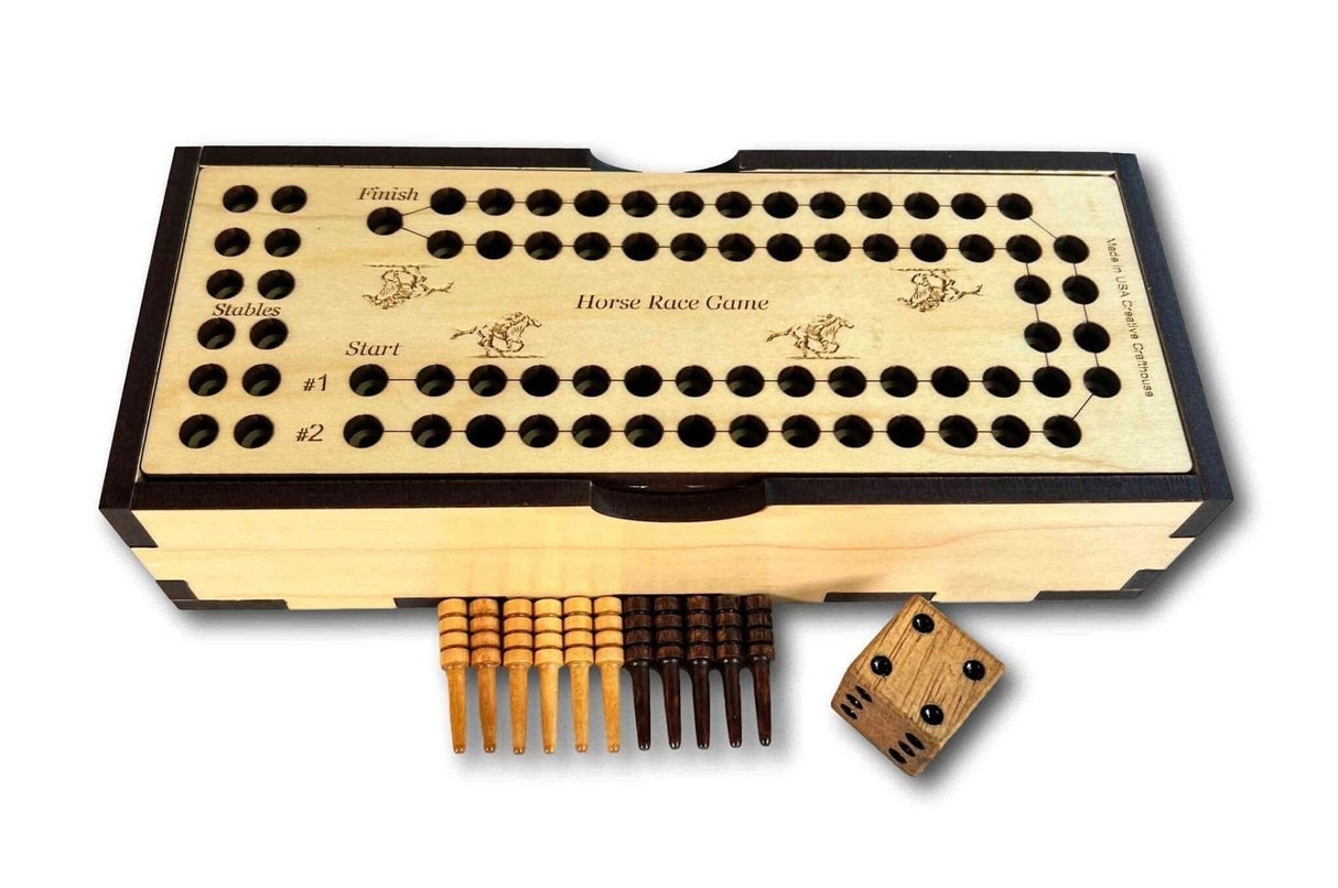 Horse Race Game - Premium Edition - Fun Wooden Game for 2 Players - Creative Crafthouse