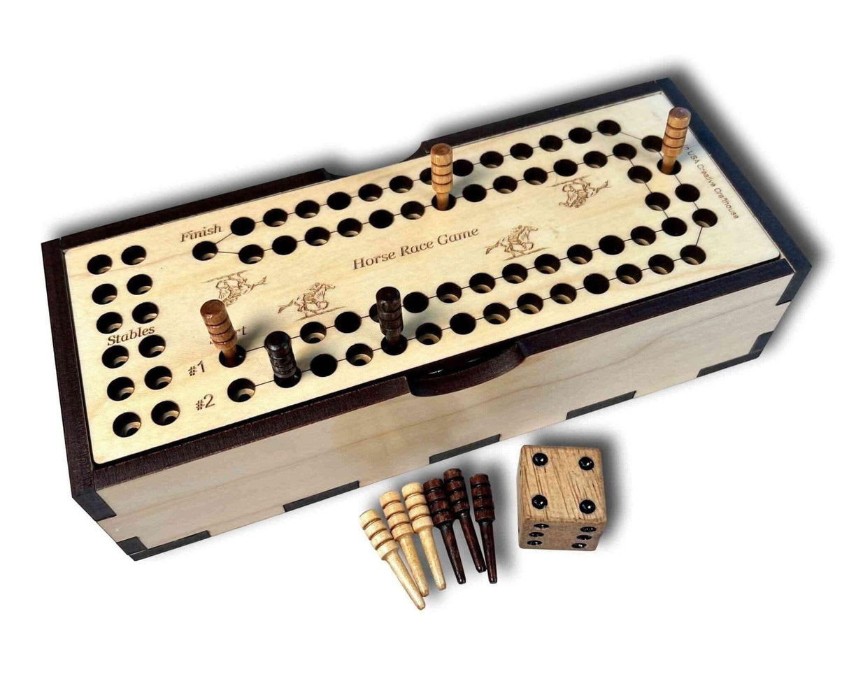 Horse Race Game - Premium Edition - Fun Wooden Game for 2 Players - Creative Crafthouse