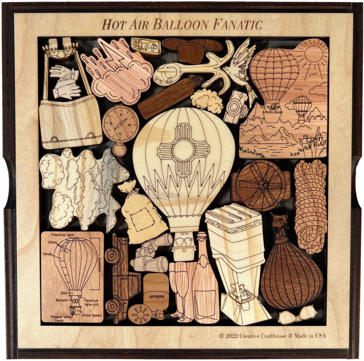 Hot Air Balloon Fanatic - artistic and challenging - can be personalized - Creative Crafthouse