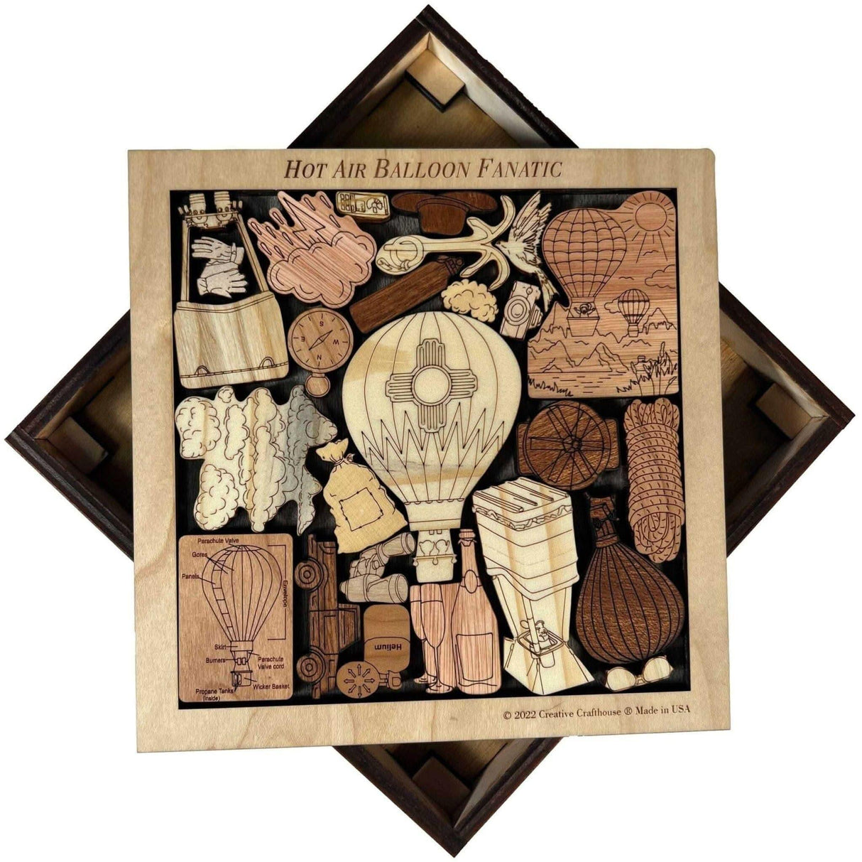 Hot Air Balloon Fanatic - artistic and challenging - can be personalized - Creative Crafthouse