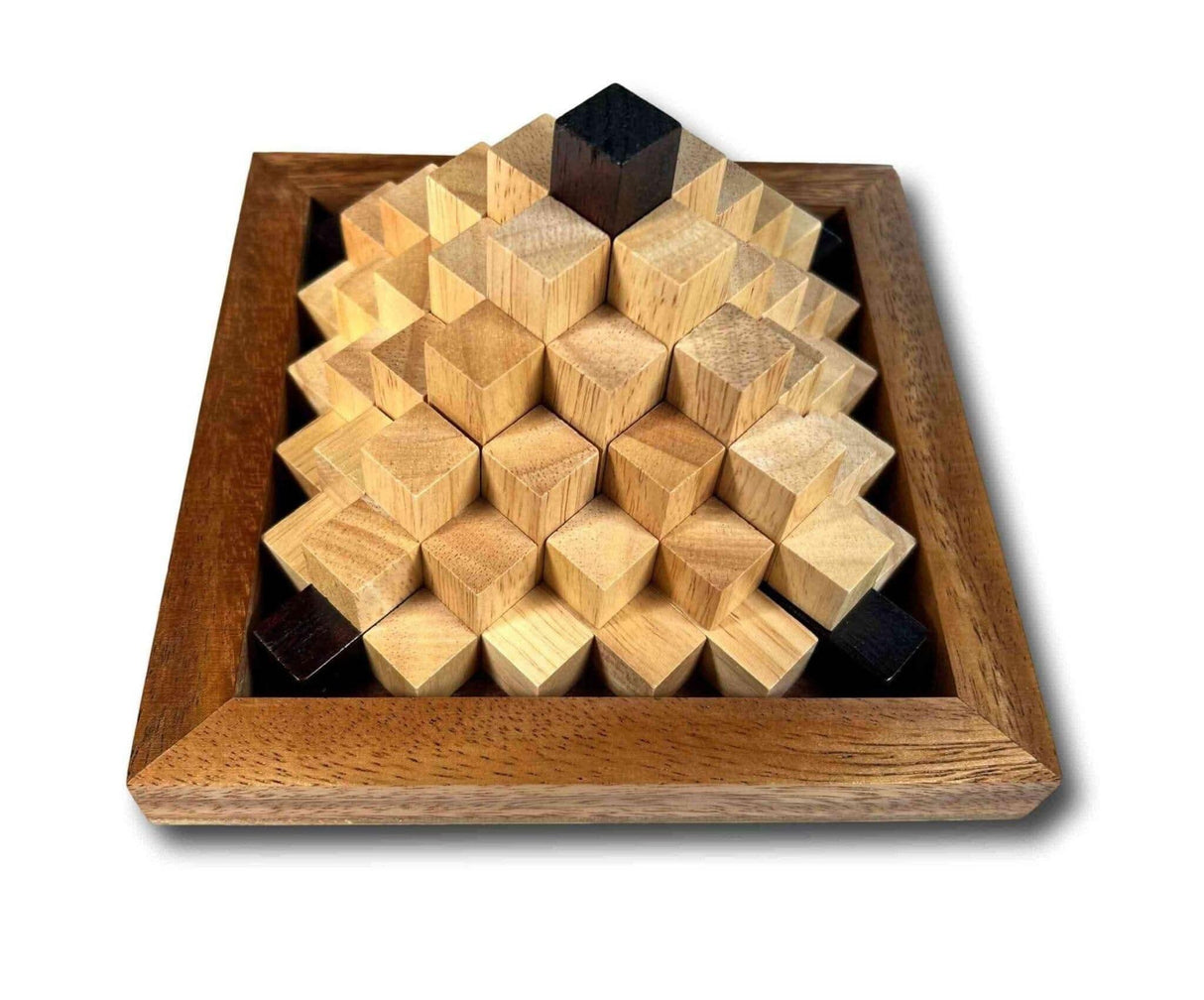 Impossible 3d Puzzle for Adults - The Crazy Pyramid Brain Teaser - Extreme Challenge & Very Hard 20 Piece Wood Puzzle - Christmas Gift - Creative Crafthouse