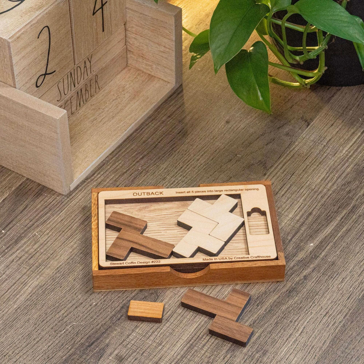 The Impossible Outback Puzzle | Best Brain Teaser for Adults | 5 Piece Wooden Puzzle Made in the USA - Creative Crafthouse