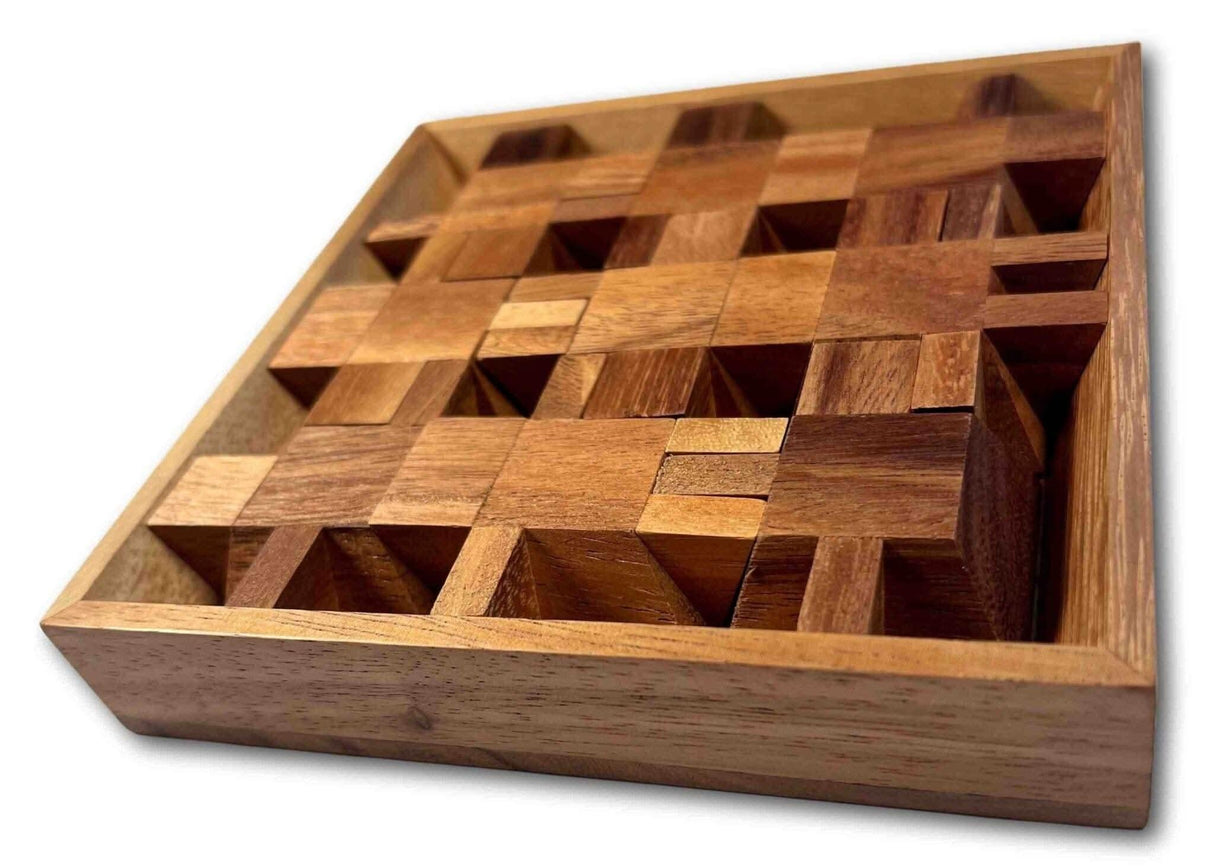 Impossible Puzzle Series for Adults - The Ziggurat Square - Difficult Puzzle for Adults - 9 Piece Wooden Brain Teaser - Christmas Gift - Creative Crafthouse