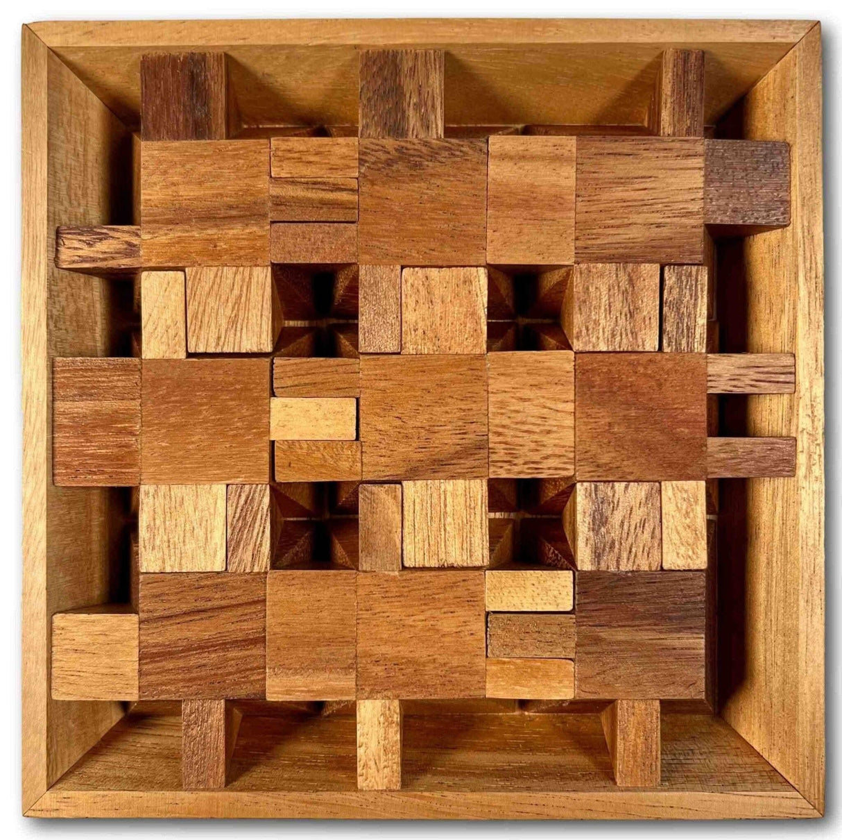 Impossible Puzzle Series for Adults - The Ziggurat Square - Difficult Puzzle for Adults - 9 Piece Wooden Brain Teaser - Christmas Gift - Creative Crafthouse
