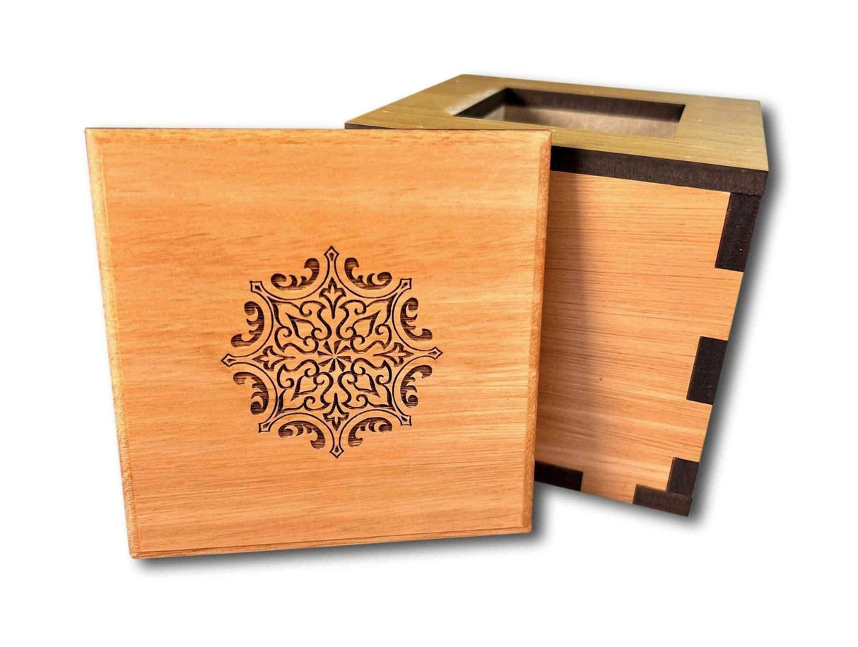 IQ Puzzle Box | Wooden Secret Lock Box | Stash Box Made in the USA from Eucalyptus Wood | Will easily fit Gift Cards, Money, Jewelry - Creative Crafthouse
