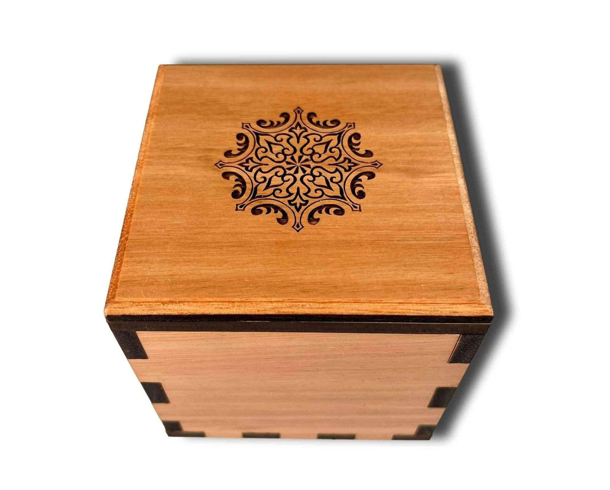 IQ Puzzle Box | Wooden Secret Lock Box | Stash Box Made in the USA from Eucalyptus Wood | Will easily fit Gift Cards, Money, Jewelry - Creative Crafthouse