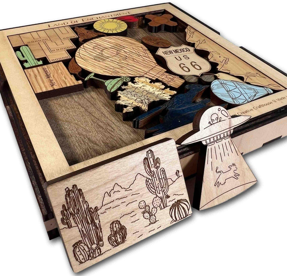 Land of Enchantment - New Mexico Puzzle - artistic and challenging - can be personalized - Creative Crafthouse