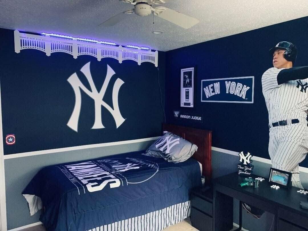 Yankee Stadium Facade LARGE 10.6in by 82in White Acrylic - Baseball Decoration - Wall Trim - Sports Wall Hanging - Creative Crafthouse
