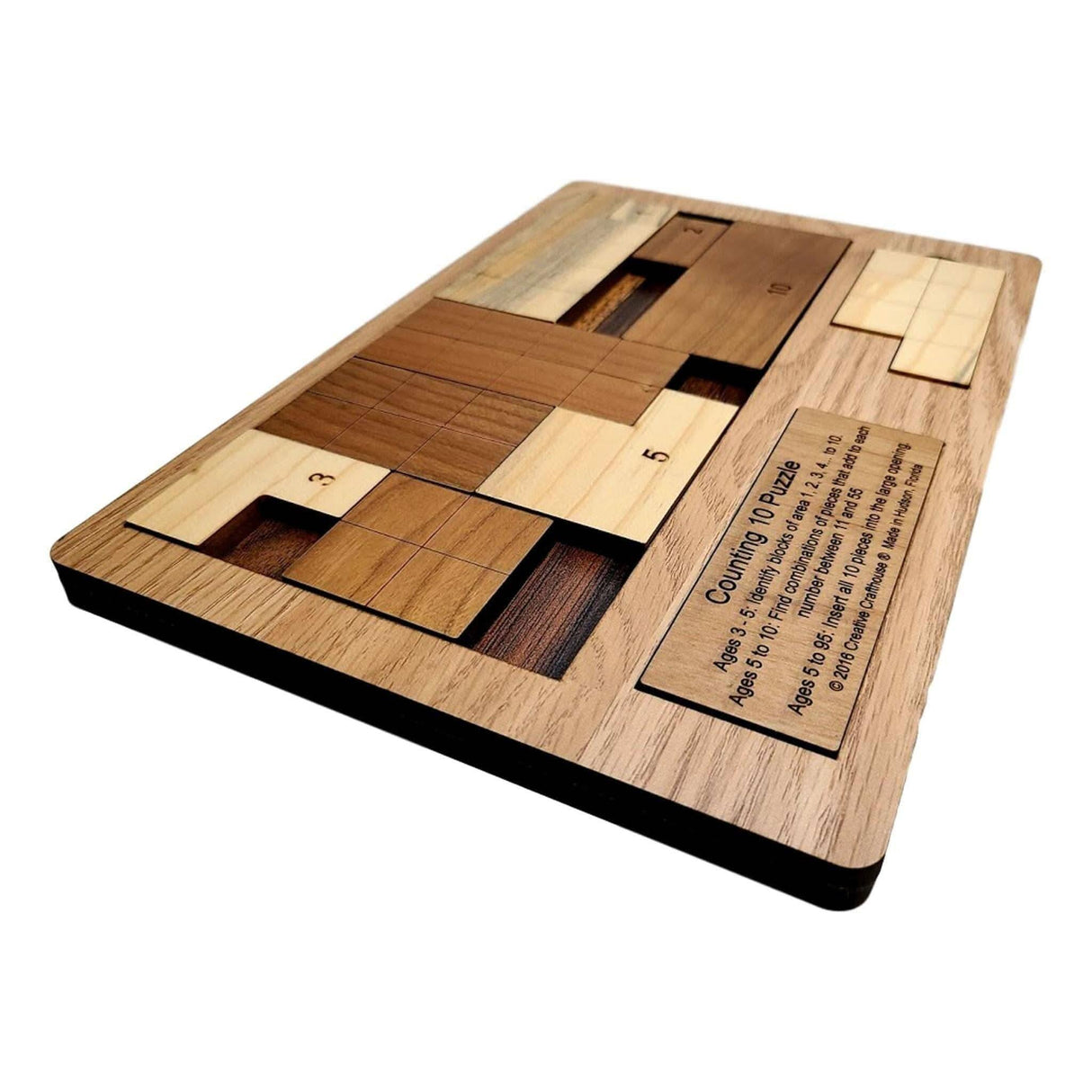 Last Minute Gift for the Grandkids - Personalizable Montessori Math Puzzle For Toddlers - The Counting 10 Wood Puzzle - Creative Crafthouse