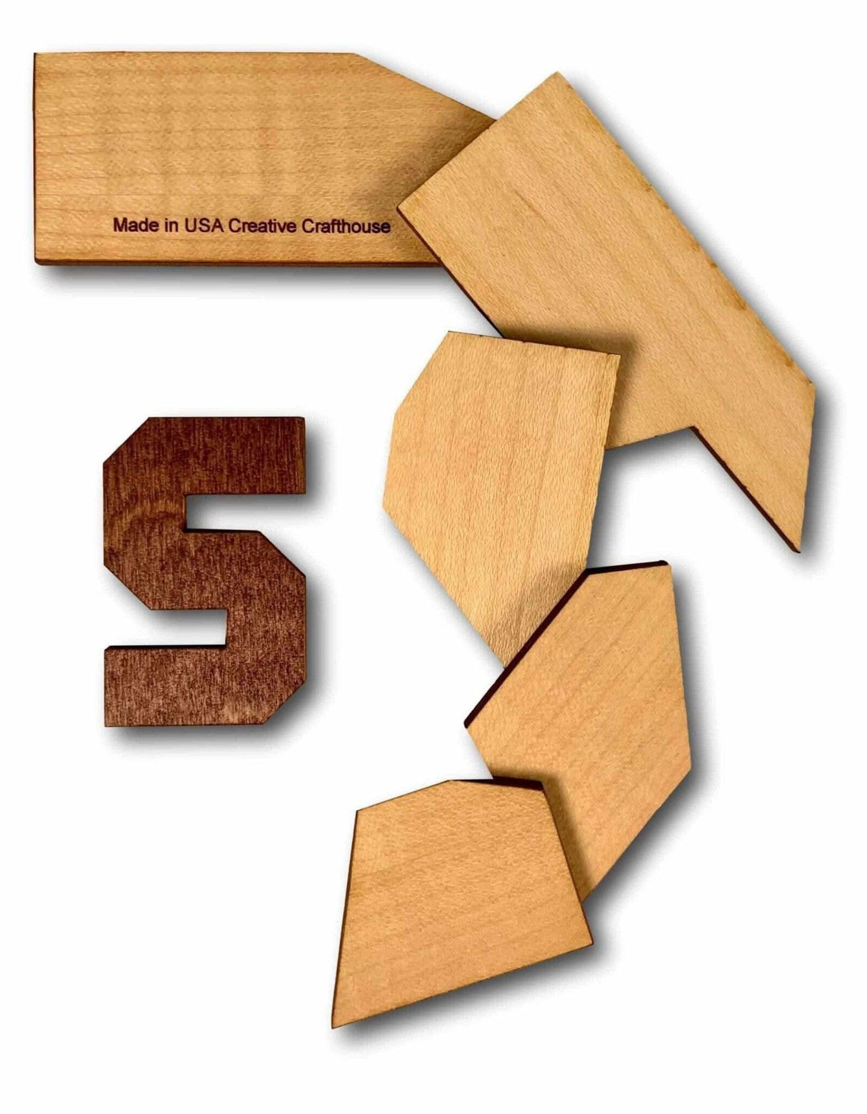 Letter S dissection Puzzle - 5 pieces make an S – 1921 design - Creative Crafthouse