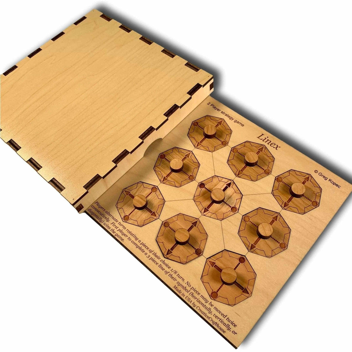 Linex - 2 Player Strategy Game - Wooden Game - Creative Crafthouse