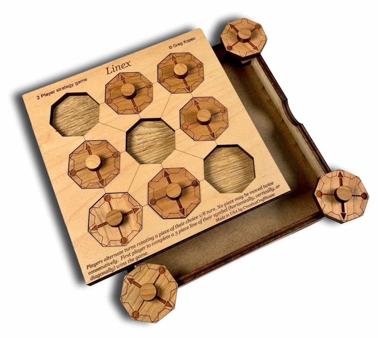 Linex - 2 Player Strategy Game - Wooden Game - Creative Crafthouse