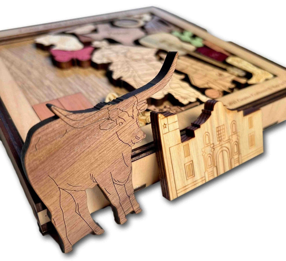 Lone Star Challenge - Texas/Texan Picture Frame Puzzle and Brain Teaser - artistic and challenging - can be personalized - Creative Crafthouse