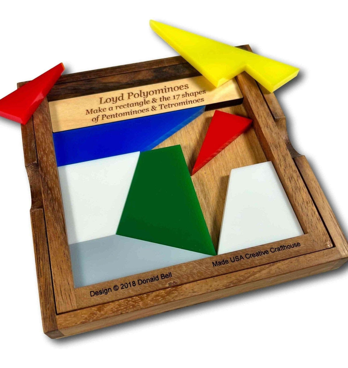 Loyd Polyominoes Brain Teaser – 2018 Puzzle Design - Eight Pieces Make the Rectangle Plus 17 Shapes - Creative Crafthouse