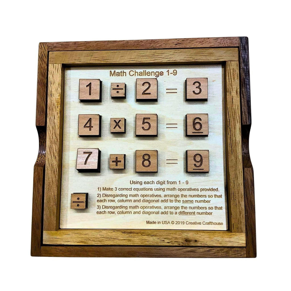 Magic Math Square 1 - 9 Brain Teaser | 3 Different Puzzles in 1 - Creative Crafthouse