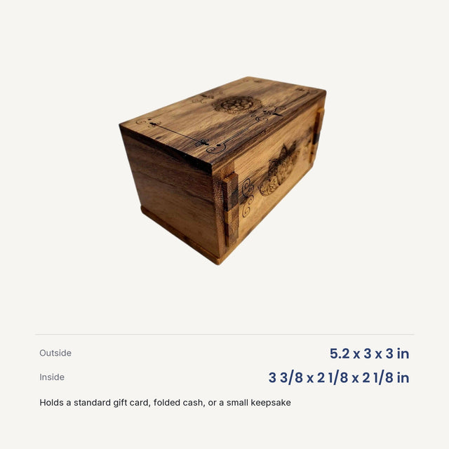 Mandala Wooden Gift Card & Money Puzzle Box | Secret Lock Box - Creative Crafthouse