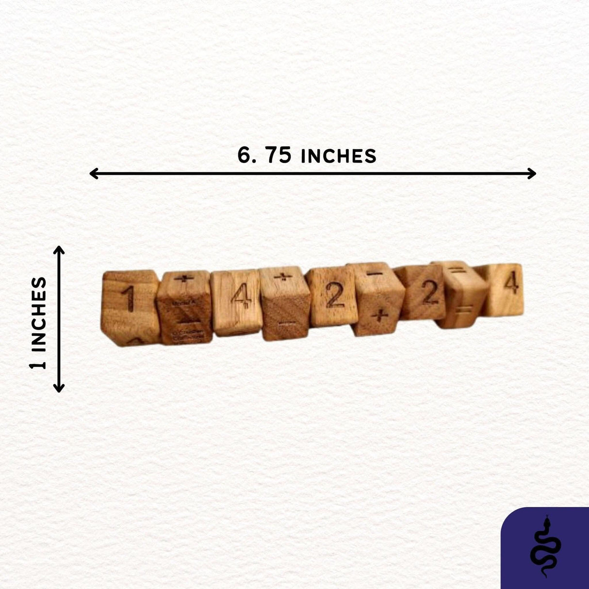 Math Snake 9 Wood Math Puzzle - Difficult Brain Teaser Using Multiplication, Subtraction, Division, & Addition - Great for School Classroom - Creative Crafthouse