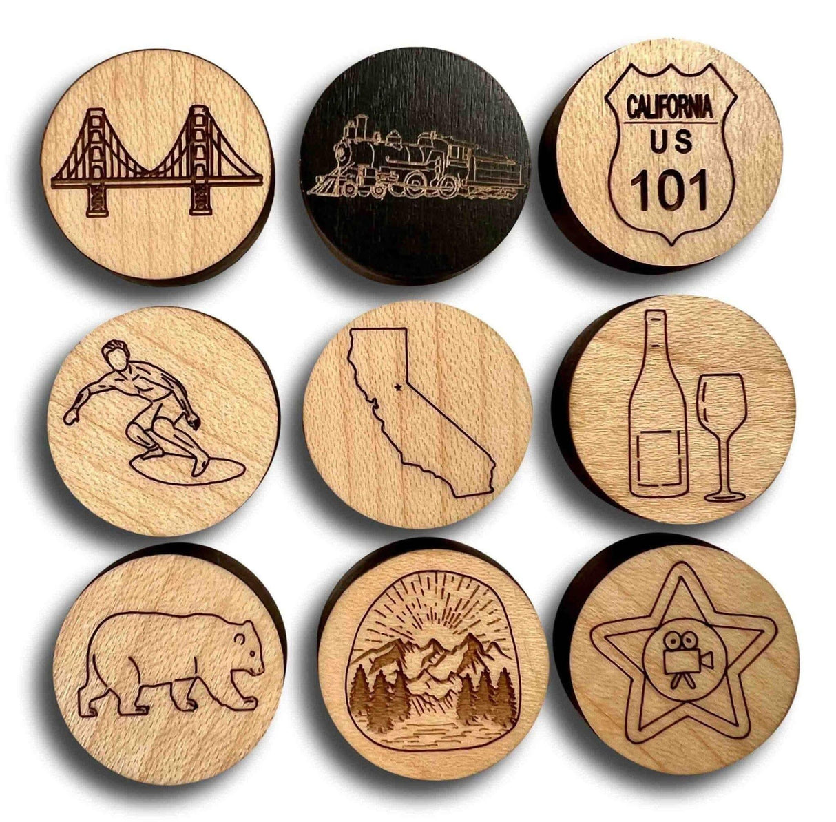 Mexican Train California Edition Hub and Tokens Wooden Domino Game - Creative Crafthouse