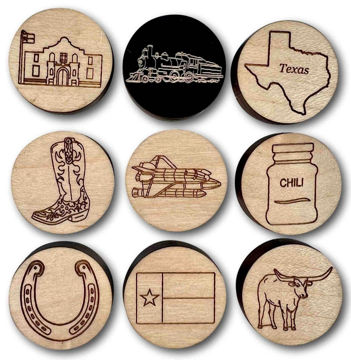 Mexican Train *Texas Edition* Hub and Tokens wooden domino game - Creative Crafthouse