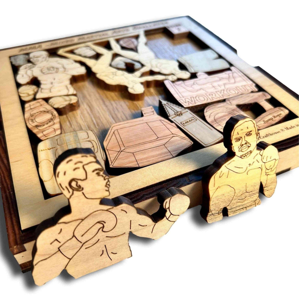 MMA - Mixed Martial Arts Challenge - Wooden Brain Teaser Puzzle - Creative Crafthouse