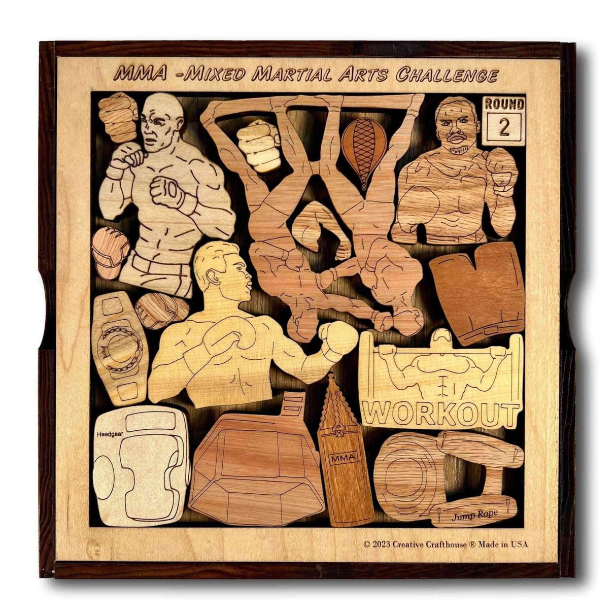 MMA - Mixed Martial Arts Challenge - Wooden Brain Teaser Puzzle - Creative Crafthouse