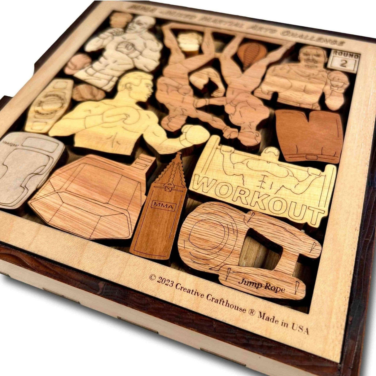 MMA - Mixed Martial Arts Challenge - Wooden Brain Teaser Puzzle - Creative Crafthouse