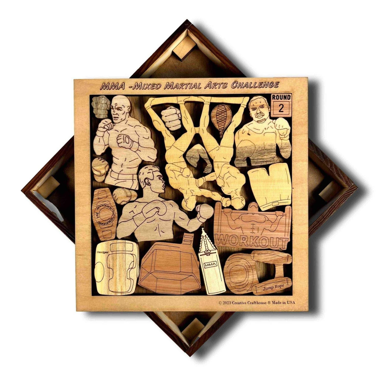 MMA - Mixed Martial Arts Challenge - Wooden Brain Teaser Puzzle - Creative Crafthouse