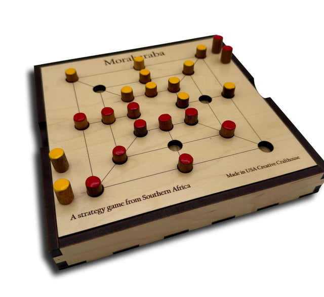 Morabaraba - Traditional African Wooden Strategy Board Game - Creative Crafthouse