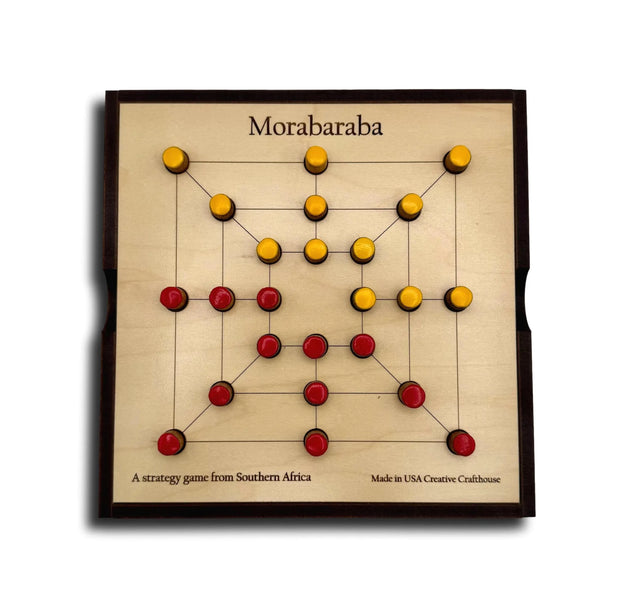 Morabaraba - Traditional African Wooden Strategy Board Game - Creative Crafthouse
