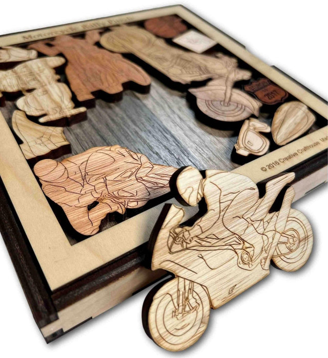 Motorcycle Rally - The Biker’s Brain Teaser Puzzle - artistic and challenging - can be personalized - Creative Crafthouse