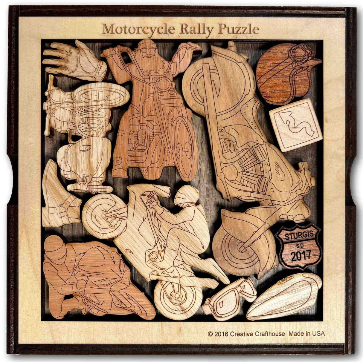 Motorcycle Rally - The Biker’s Brain Teaser Puzzle - artistic and challenging - can be personalized - Creative Crafthouse